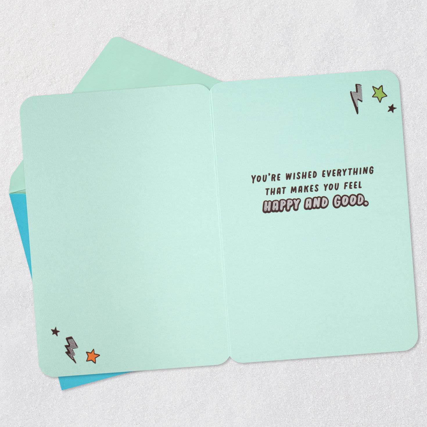 Puppy Dog and Fun Icons Kids Birthday Card Open card with envelope image number 3