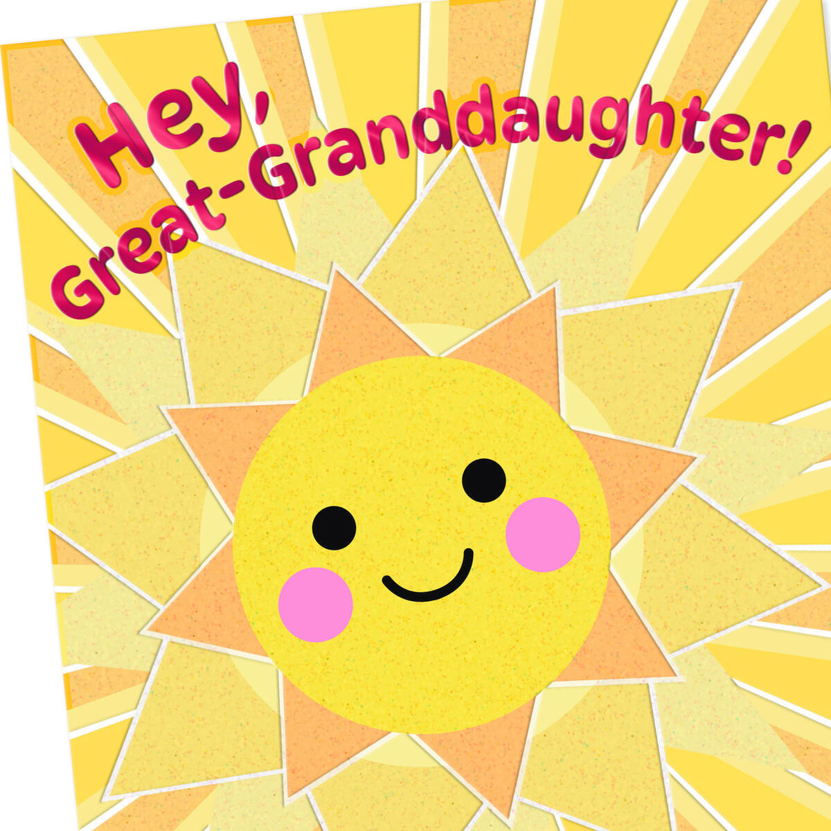 Smiling Sun Birthday Card for Great-Granddaughter - Greeting Cards