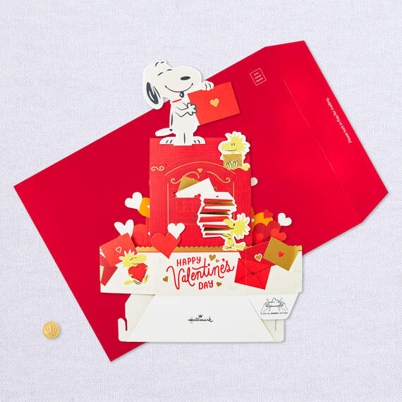 16.38" Jumbo Peanuts® Snoopy Mailbox 3D Pop-Up Valentine's Day Card, , large image number 6