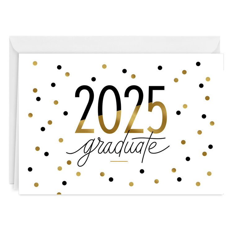 Black and Gold 2025 Graduate Custom Graduation Card