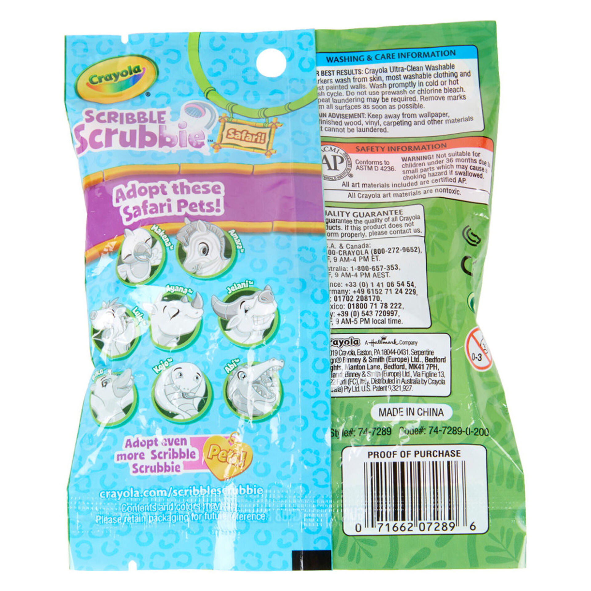 Crayola Scribble Scrubbie Safari Animal Coloring Set - Arts & Crafts