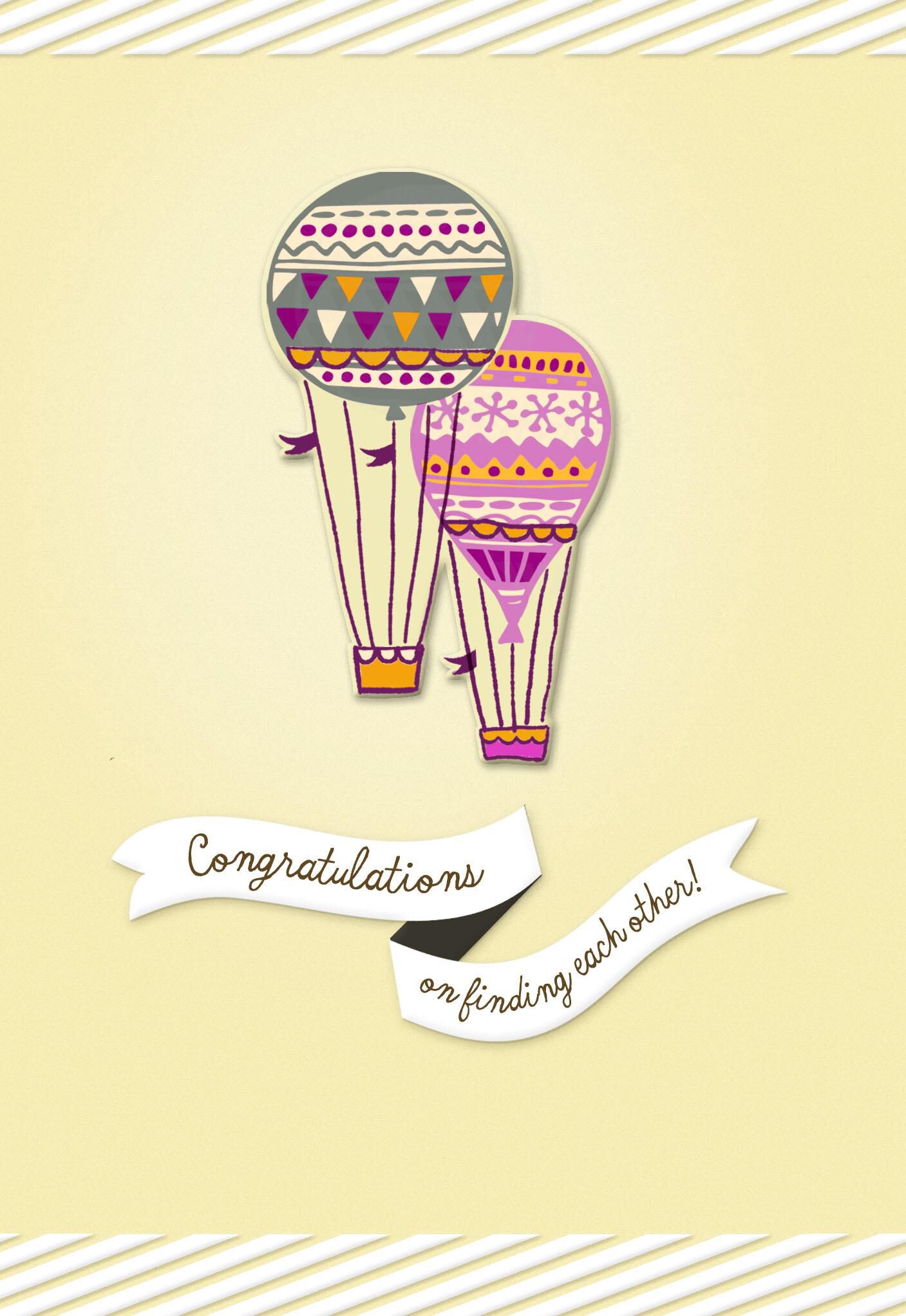 Hot Air Balloons Engagement Card