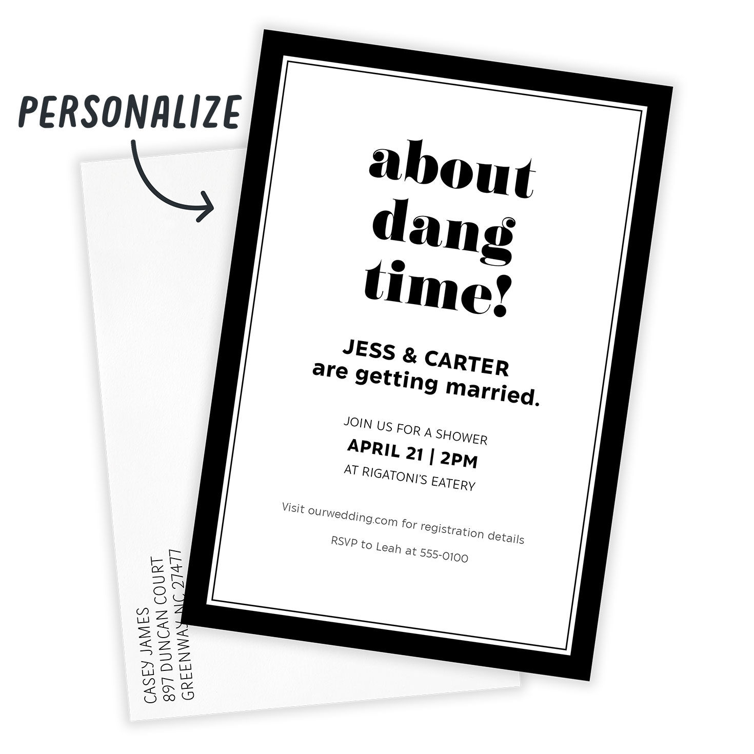 About Dang Time Funny Wedding Shower Invitation