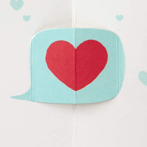 3.25" Mini Text Heart Emoji Blank Pop-Up Love Card, , large image number 2