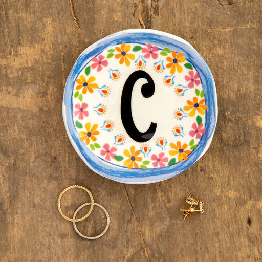 Natural Life Initial Trinket Dish, C, 