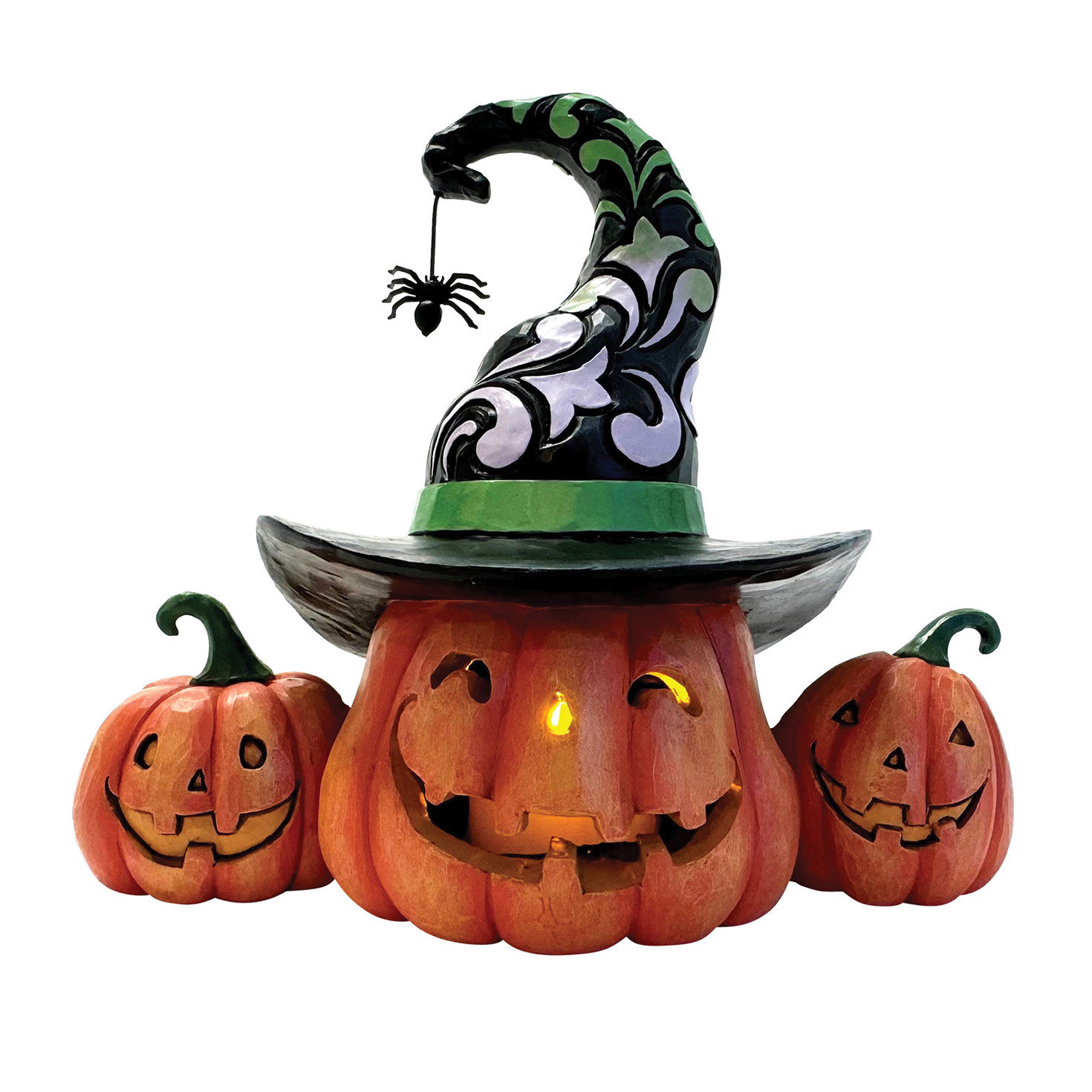 Jim Shore Halloween Pumpkins Figurine With Light  image number 2