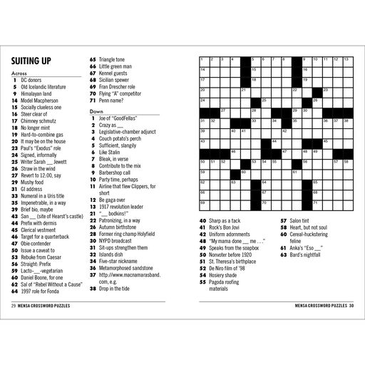 Mensa 10-Minute Crossword Puzzle Book, 