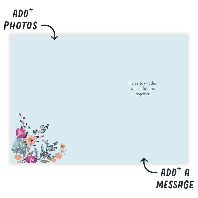 Modern Floral Wreath Anniversary eCard, , large image number 3