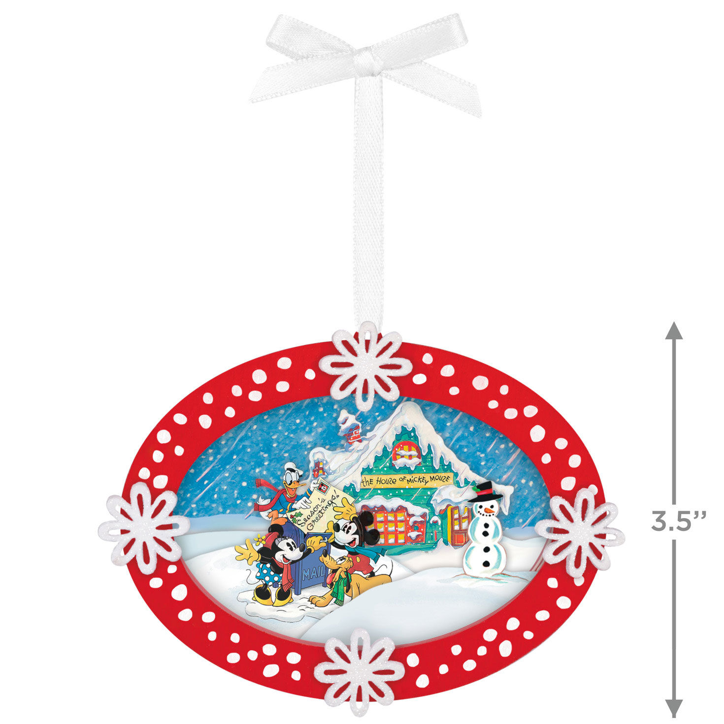 Mickey and Friends at Mailbox Keepsake Ornament measurement image number 3