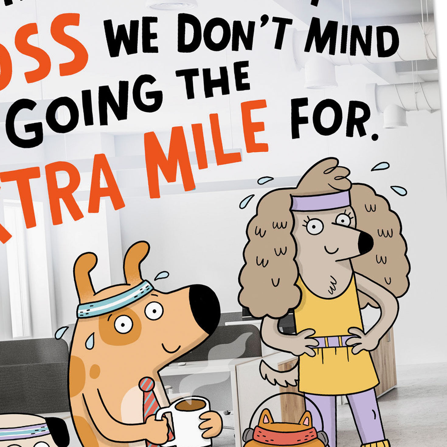 Exercise Animals Funny Boss's Day Card Card Front Detail image number 4