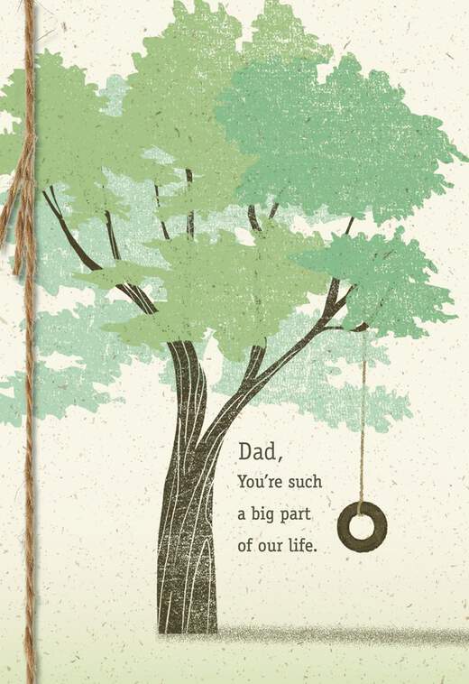 Tree With Tire Swing Father's Day Card From Family, , large image number 1