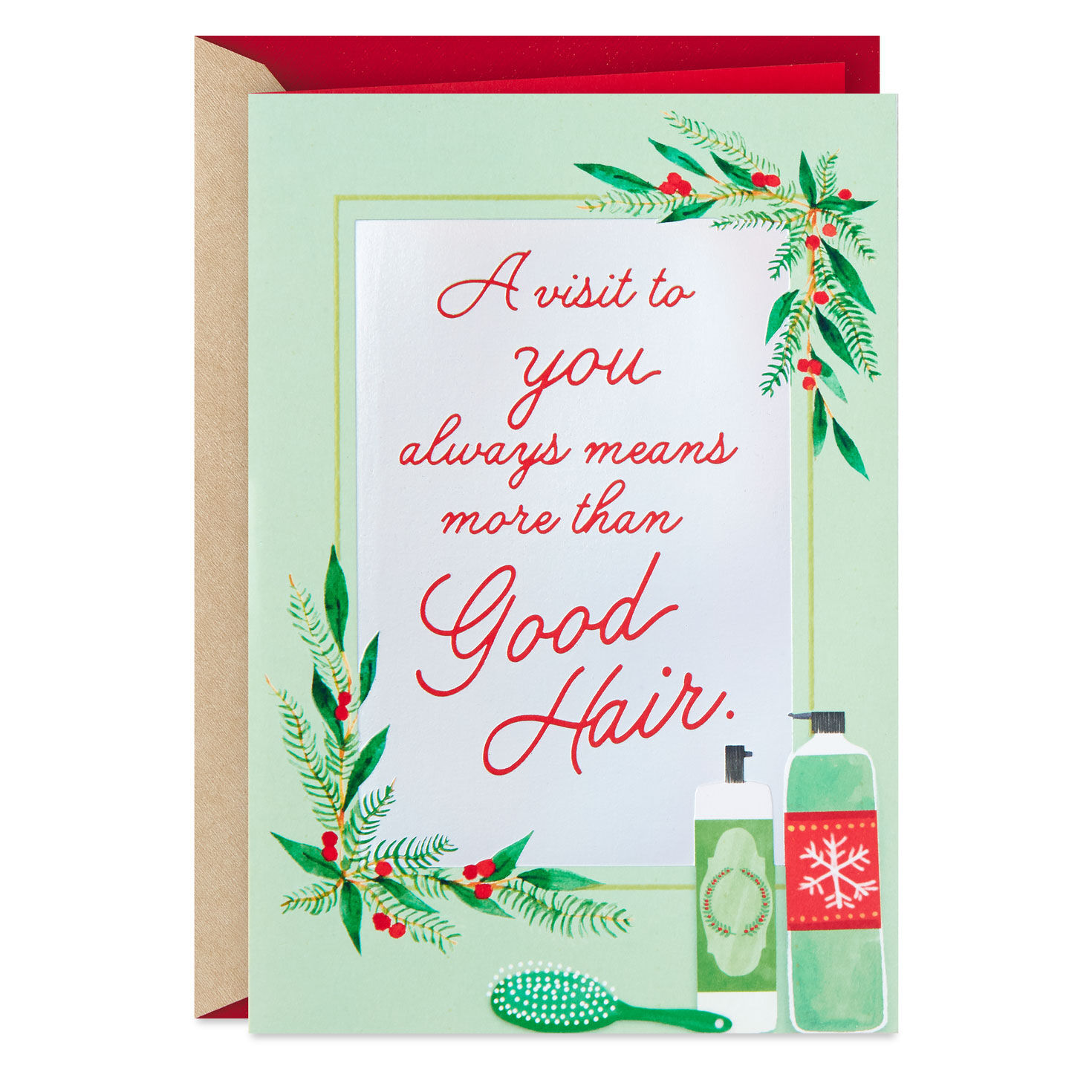 More Than Good Hair Holiday Card for Hairstylist