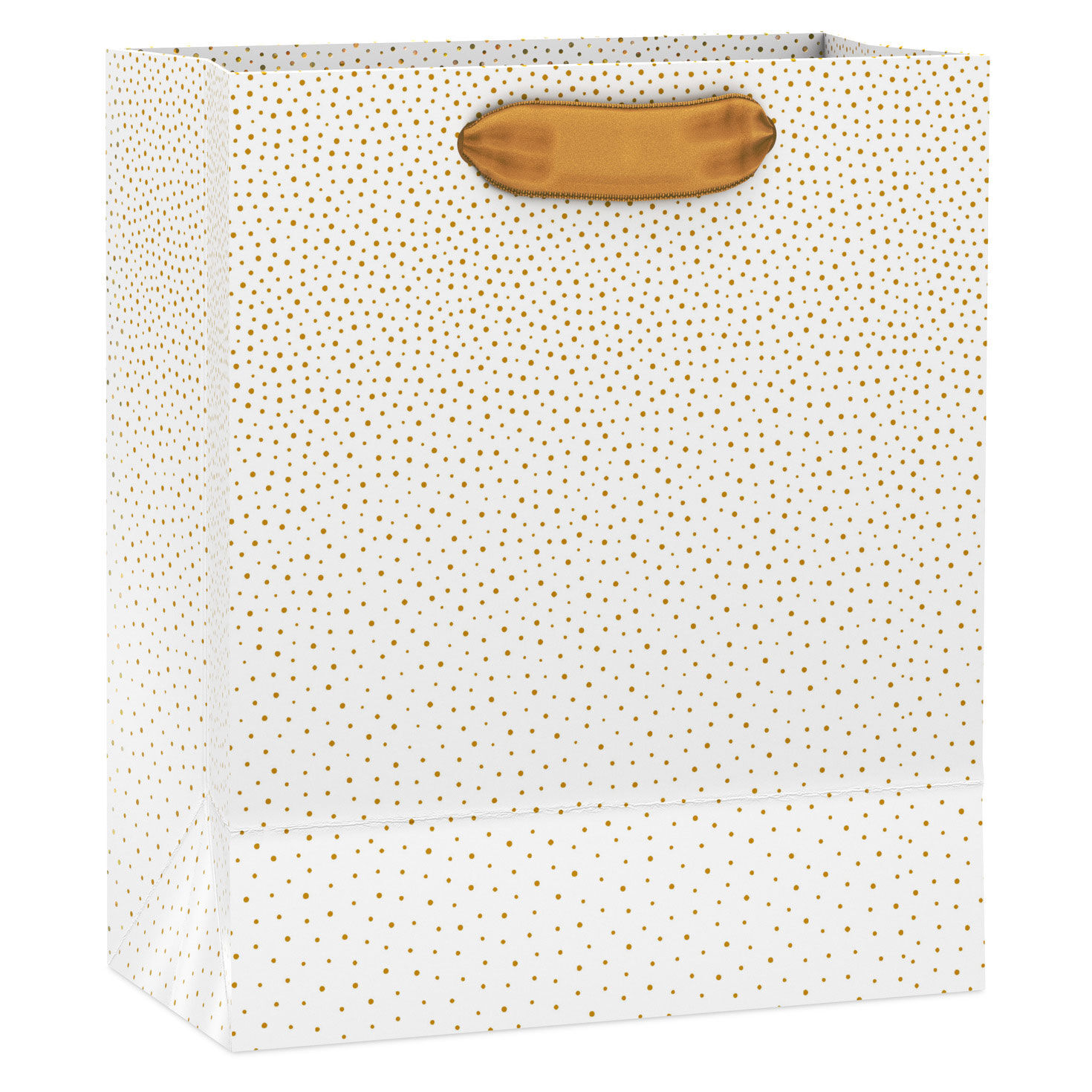 Scattered Gold Mini Dots on Cream Small Gift Bag Back image number 6