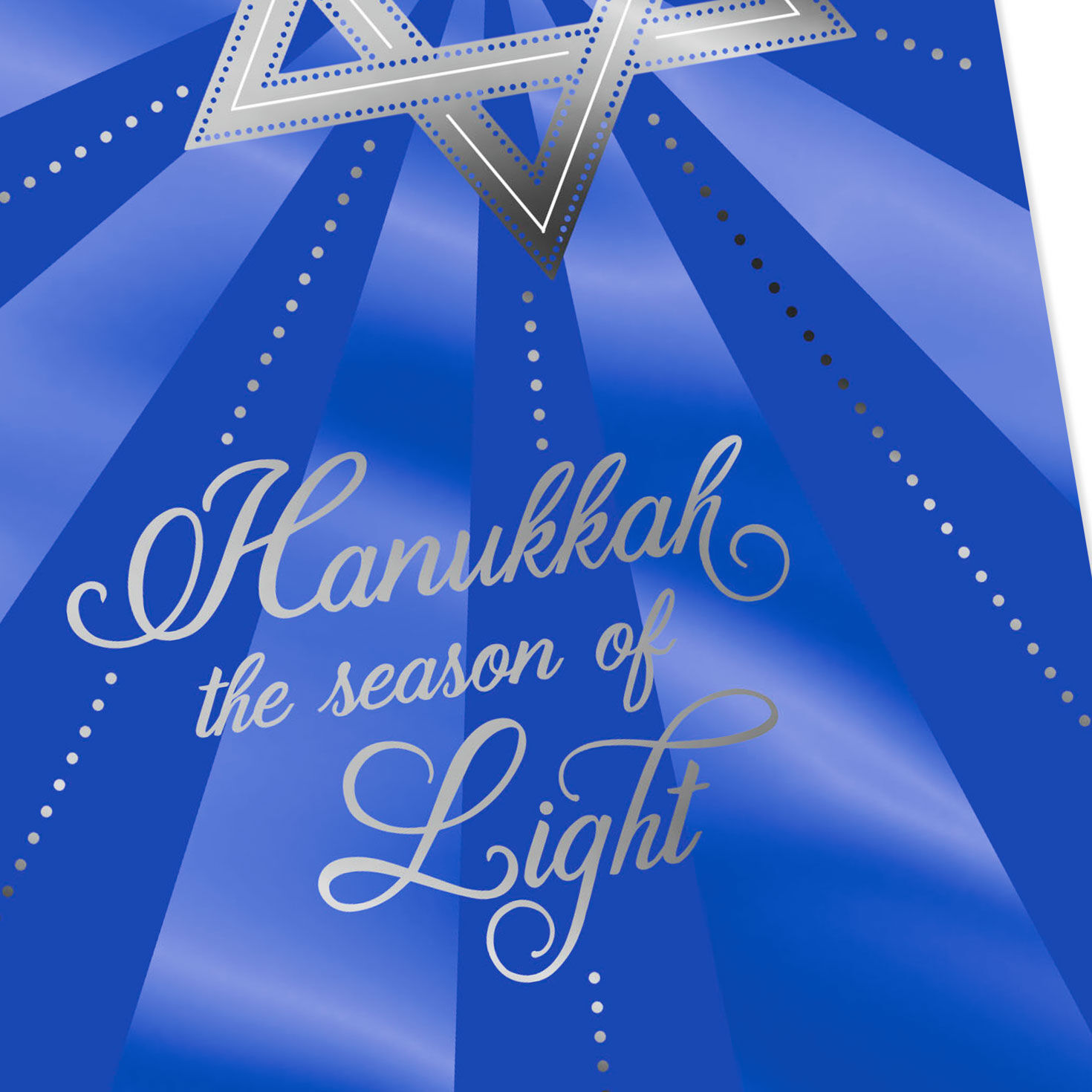 Radiant Silver and Blue Star of David Hanukkah Card  image number 4