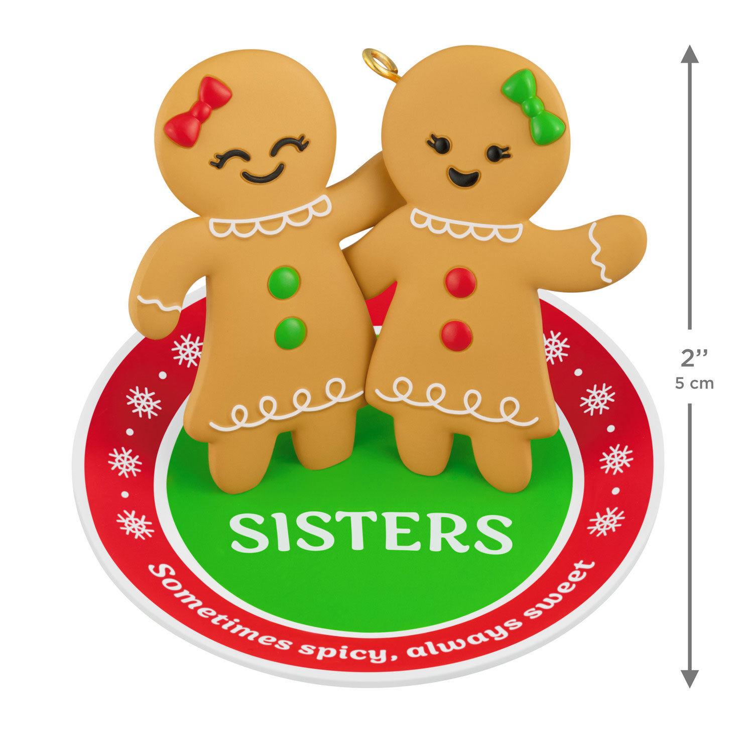 Gingerbread Cookie Sisters Keepsake Ornament measurement image number 3