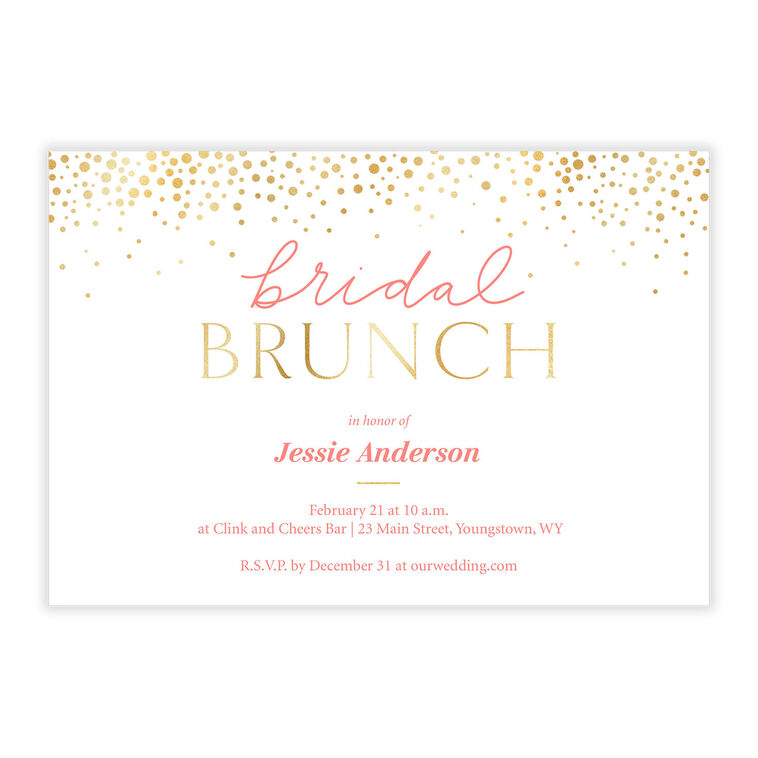 Gold Shimmer Brunch Bridal Shower Invitation, , large image number 5