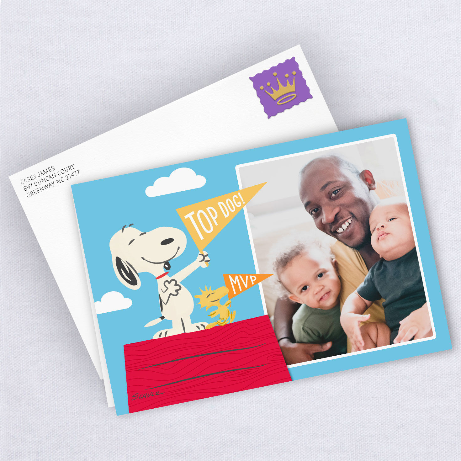 Personalized Peanuts&reg; Snoopy Top Dog Photo Card, , large image number 4