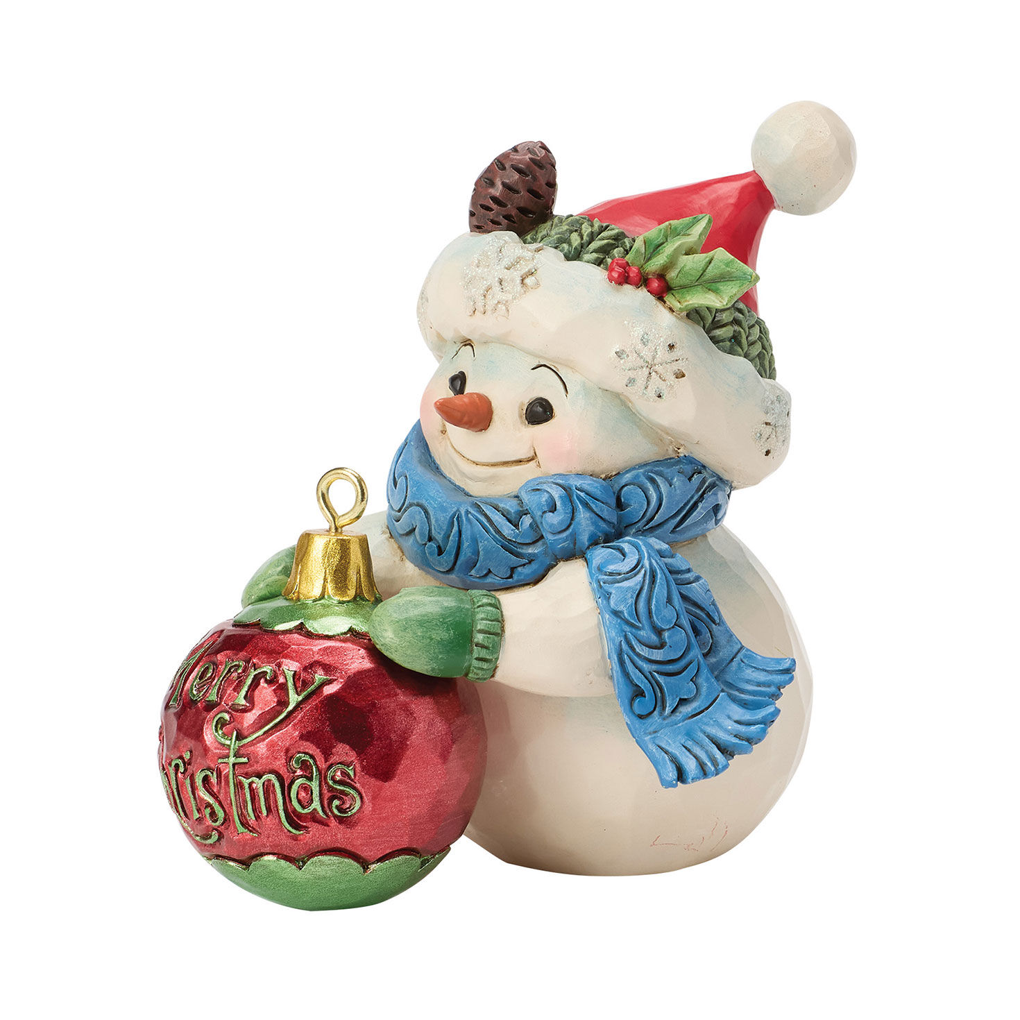 Snowman With Ornament Jim Shore Statue Side image number 3