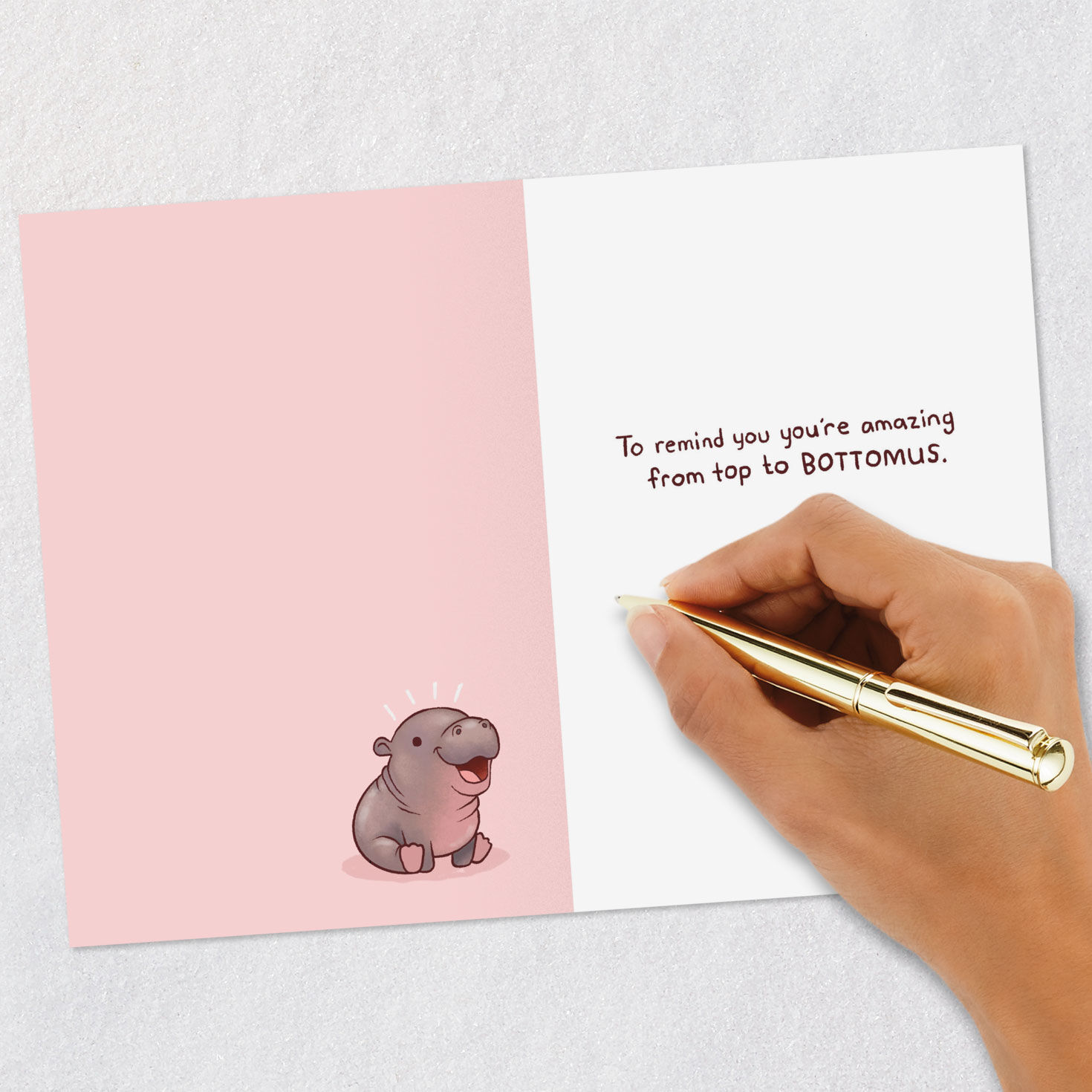 Pygmy Hippo Encouragement Card signing card image number 6