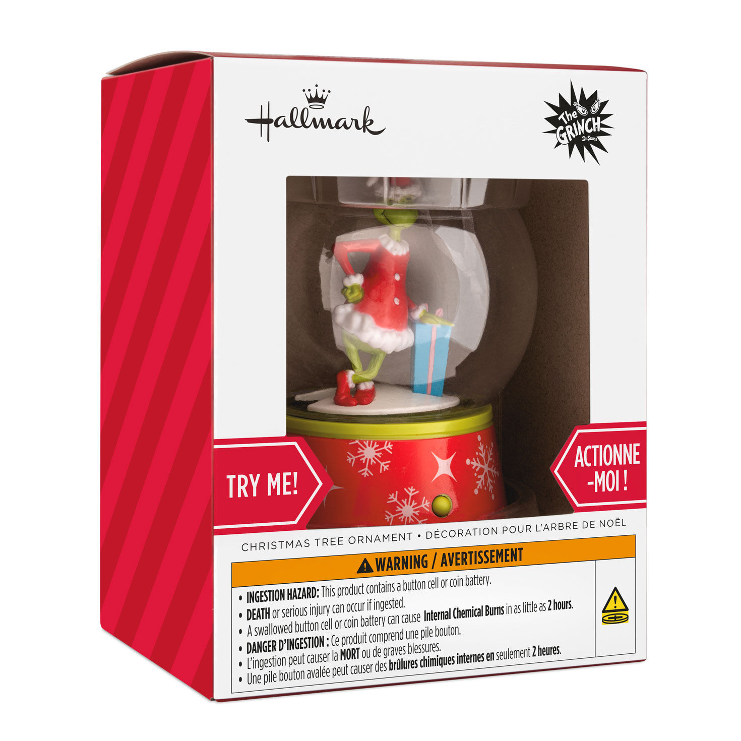 Grinch Snow Globe Christmas Ornament  image number 7