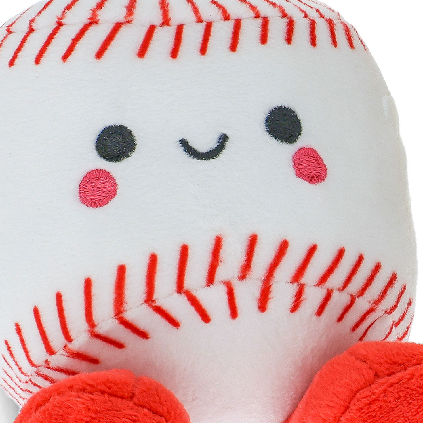 Baseball and Baseball Glove Magnetic Plush Toys closeup detail image number 5