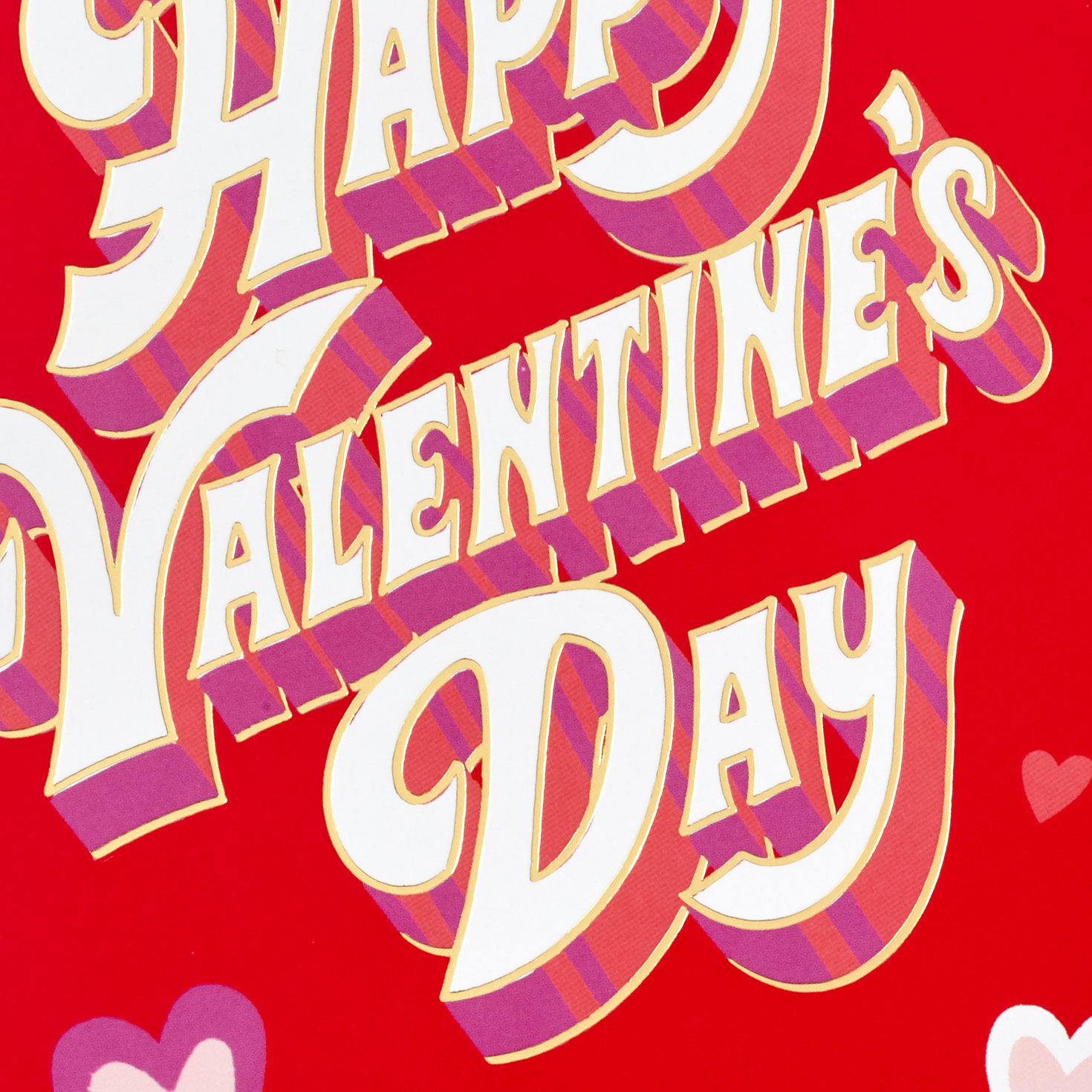 Hearts on Red 99-cent Happy Valentine's Day Card card front detail image number 4