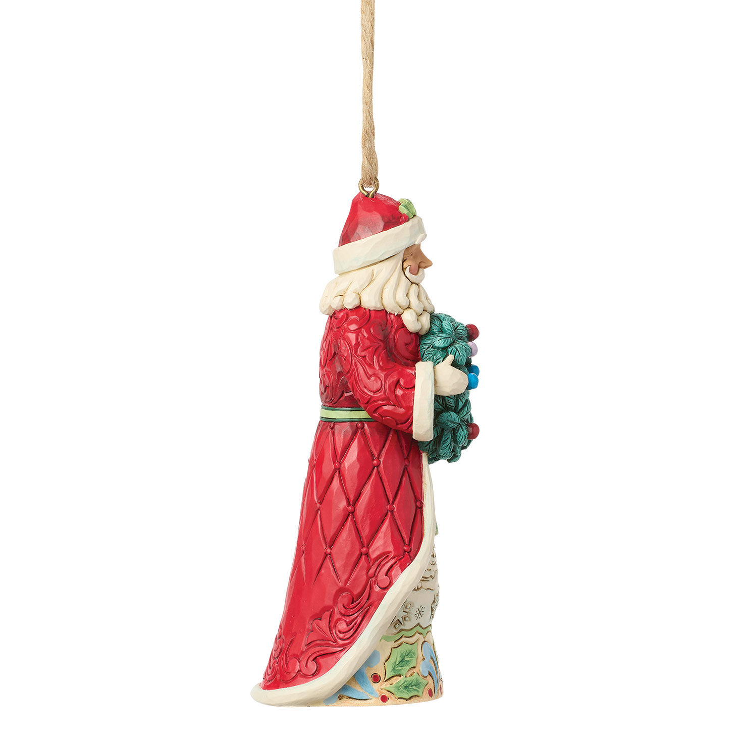 Santa Holding Wreath Jim Shore Ornament side image number 4