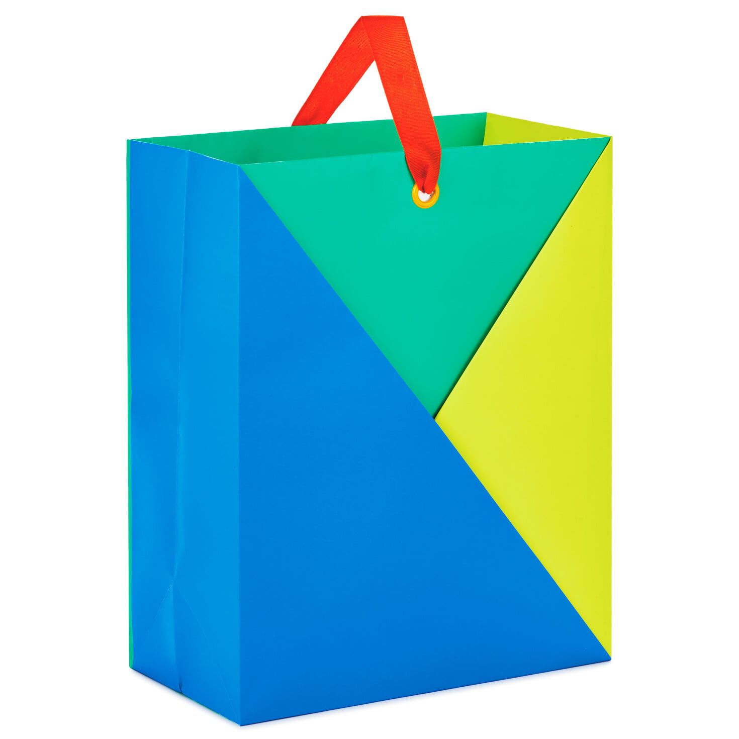 13" Cool Color Block Gift Bag, , large