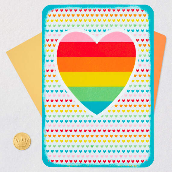 Rainbow Heart Blank Card, , large image number 4