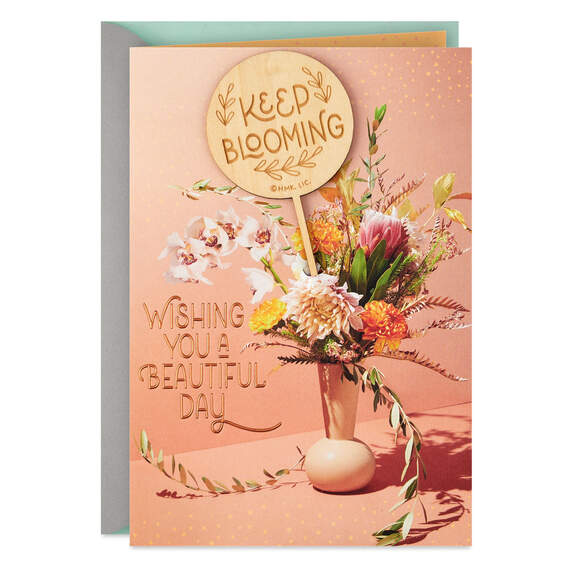 Keep Blooming Birthday Card With Plant Stake