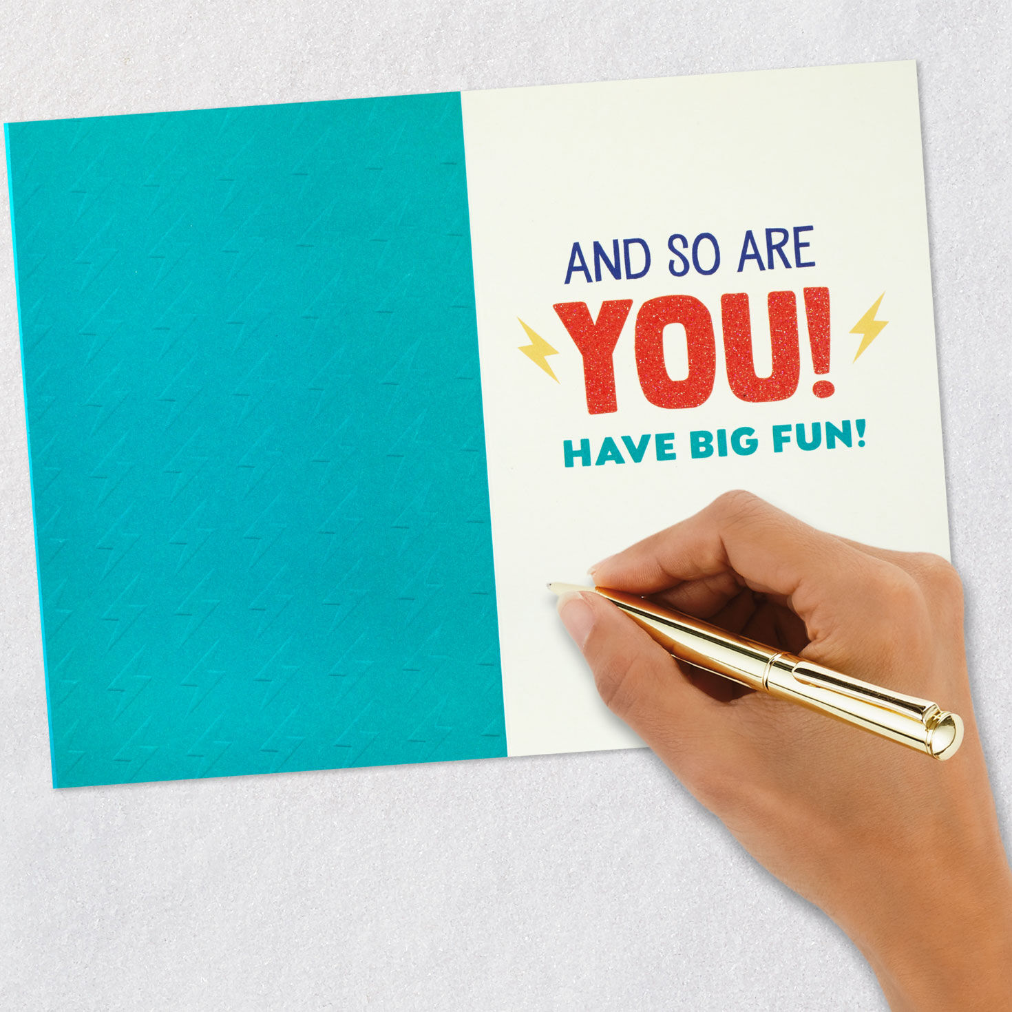 Gold and Green Birthday Card signing card image number 6