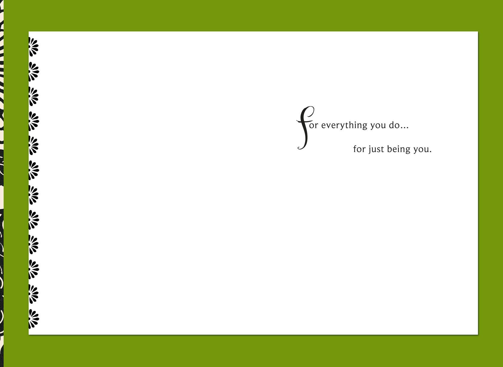 Black and White Blossoms Thank You Card