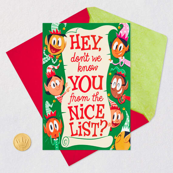 You're on the Nice List Christmas Card for Kid, , large image number 6