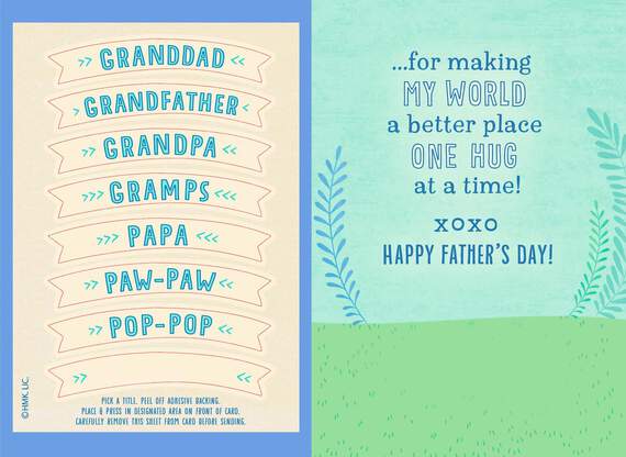 Illustrated Foxes Pick-a-Title Father's Day Card for Grandpa, , large image number 2