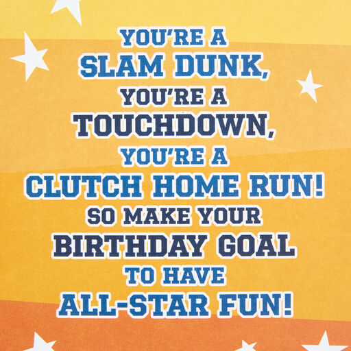 All-Star Sports Birthday Card With Mini Joke Cards, 