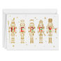 Gold Nutcrackers Red and Green Christmas Card Card Front image number 1
