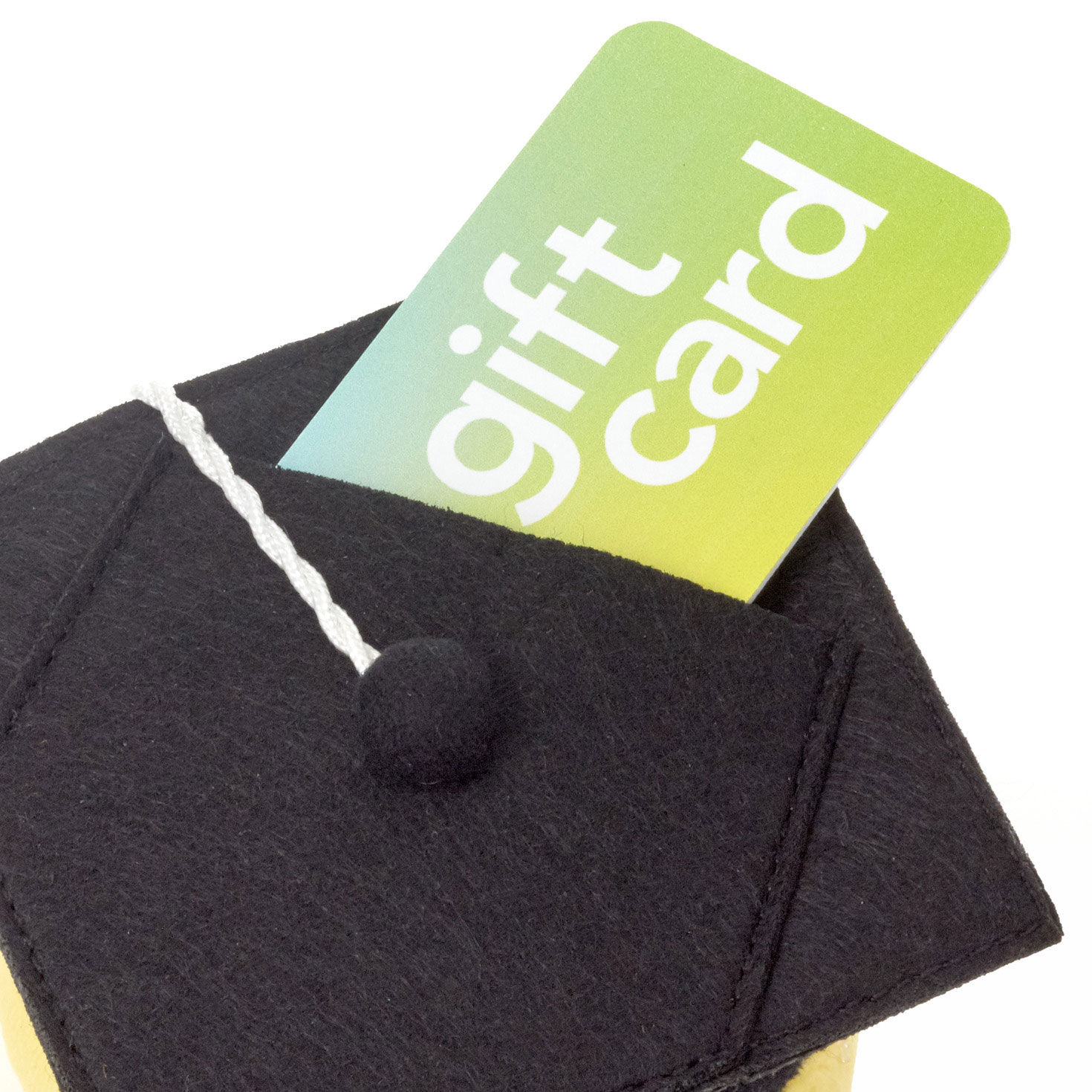 Plush Smiling Emoji in Grad Cap Gift Card Holder closeup view image number 4