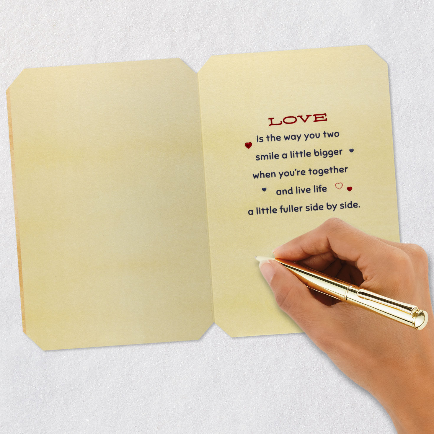 ASL Hands Spell Love on Peach Anniversary Card  image number 6