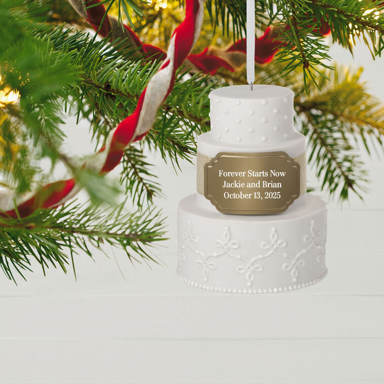 Wedding Cake Personalized Christmas Ornament  image number 2