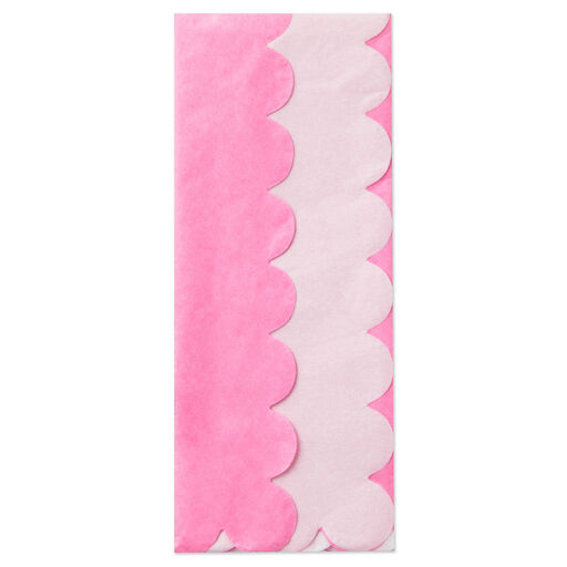 Pink and White Scalloped Tissue Paper, 4 sheets, 