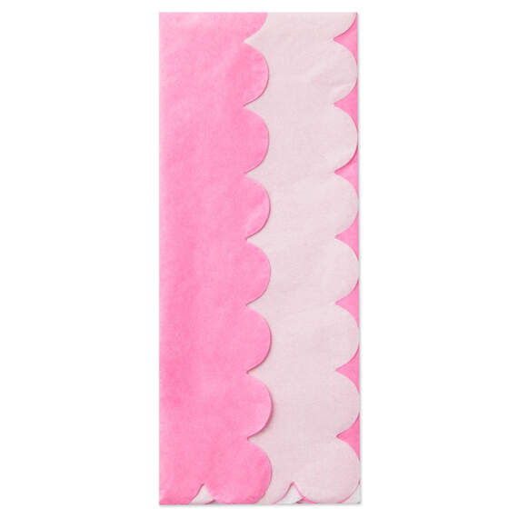 Pink and White Scalloped Tissue Paper, 4 sheets