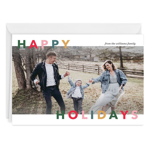 Personalized Happy Holidays Photo Card, 