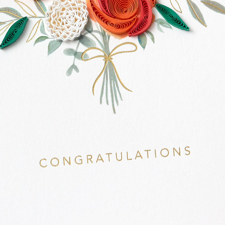 Quilled Flowers Signature Wedding Card Card Front Detail image number 5