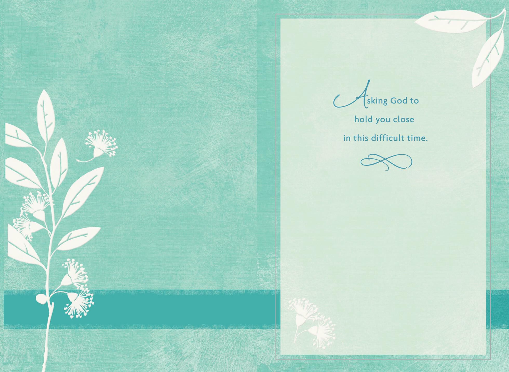 God Holds You Close Religious Sympathy Card