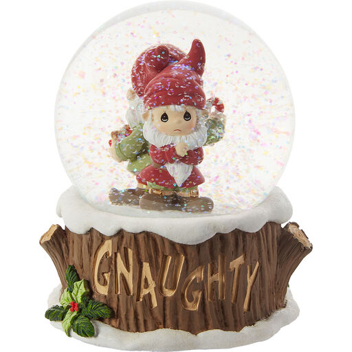 Precious Moments Gnaughty or Gnice Gnomes Musical Snow Globe, 5.5", 