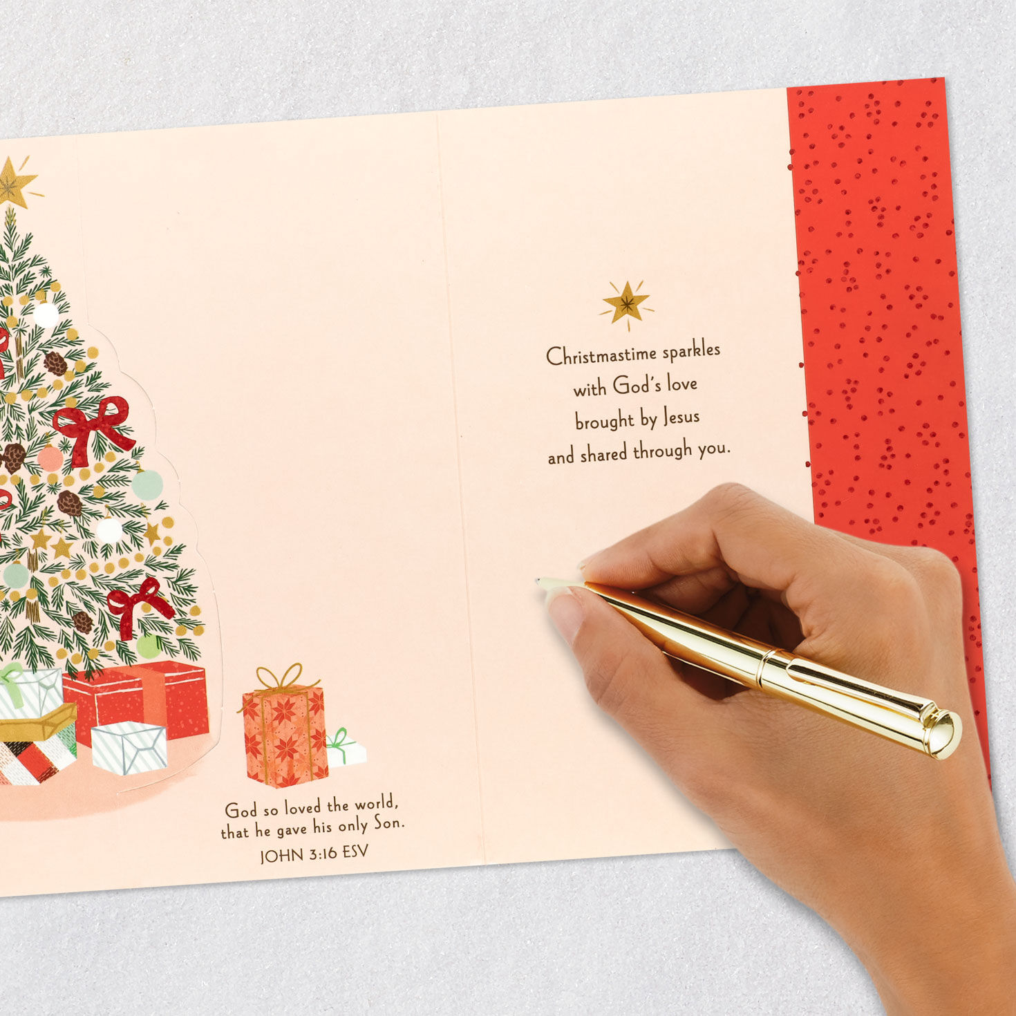 Christmas Tree and Presents Mom Christmas Card signing card image number 8