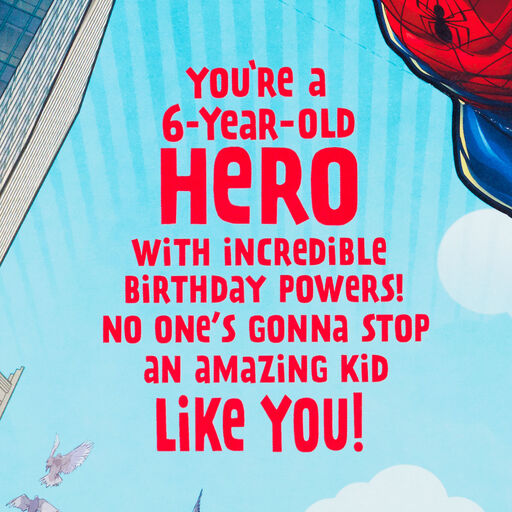 Marvel Spider-Man Amazing Hero Pop-Up 6th Birthday Card, 