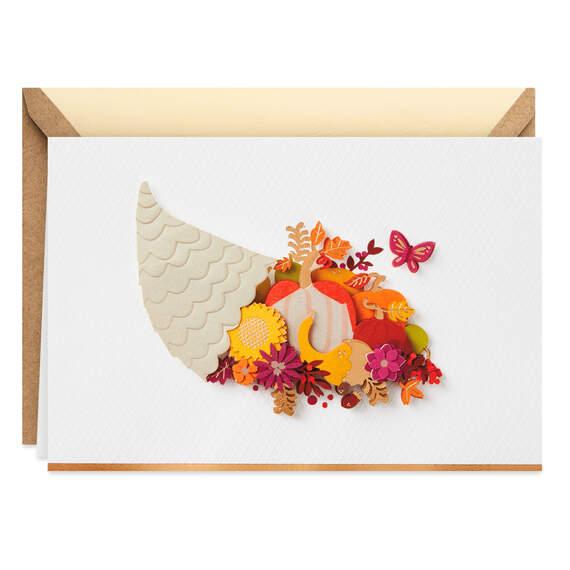 Many Reasons to Be Grateful Cornucopia Thanksgiving Card, , large image number 1