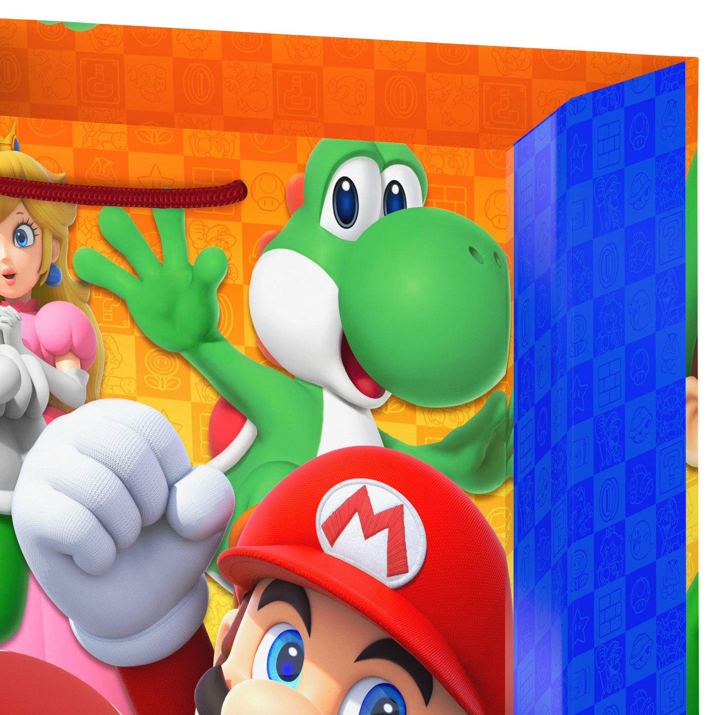 Mario, Luigi, Princess Peach and Toad Medium Gift Bag Handle Detail image number 4