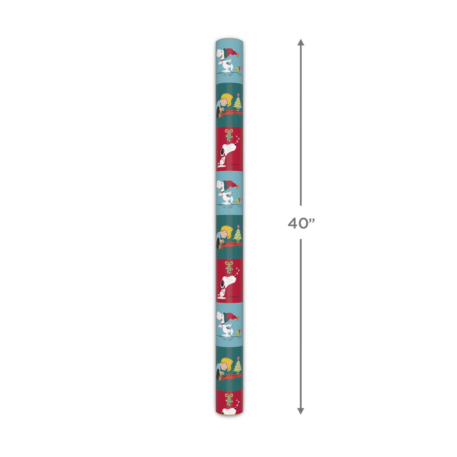 Peanuts Gang on Grid Christmas Wrapping Paper Roll measurement image number 5